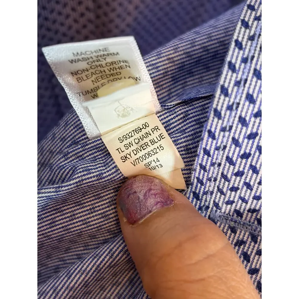 Banana Republic, Tailored Slim-Fit Denim Elbow-Patch‎ Button-Down Shirt, XL Tall